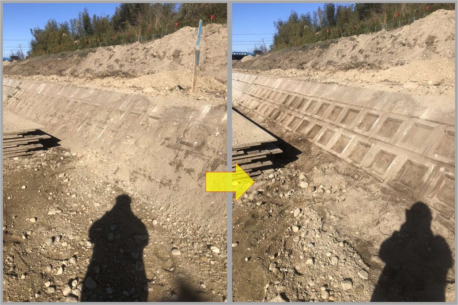 豊田市伊保川 間知ブロック清掃